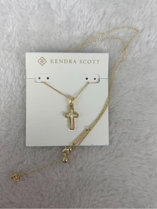 Kendra Scott Jewelry - Kendra Scott Cross Gold Pendant Necklace in Kyocera Opal